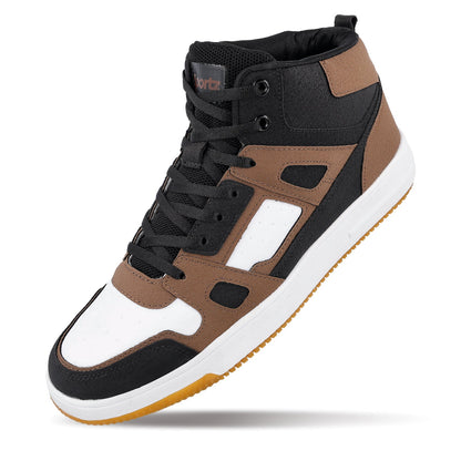 Men's High Top Sneakers - WY3466 Black Brown