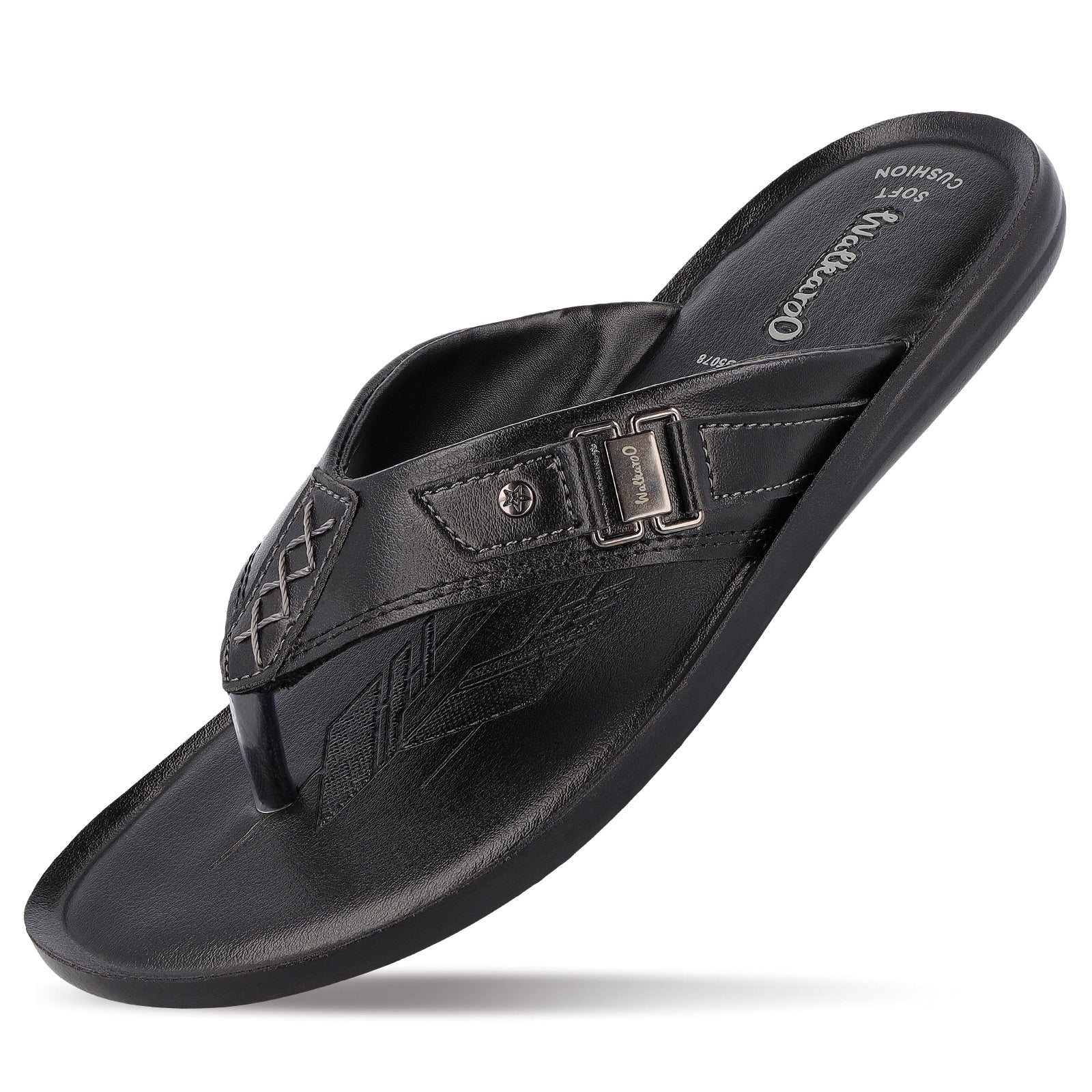 Walkaroo Men Sandal - WG5078 Black - Walkaroo Footwear