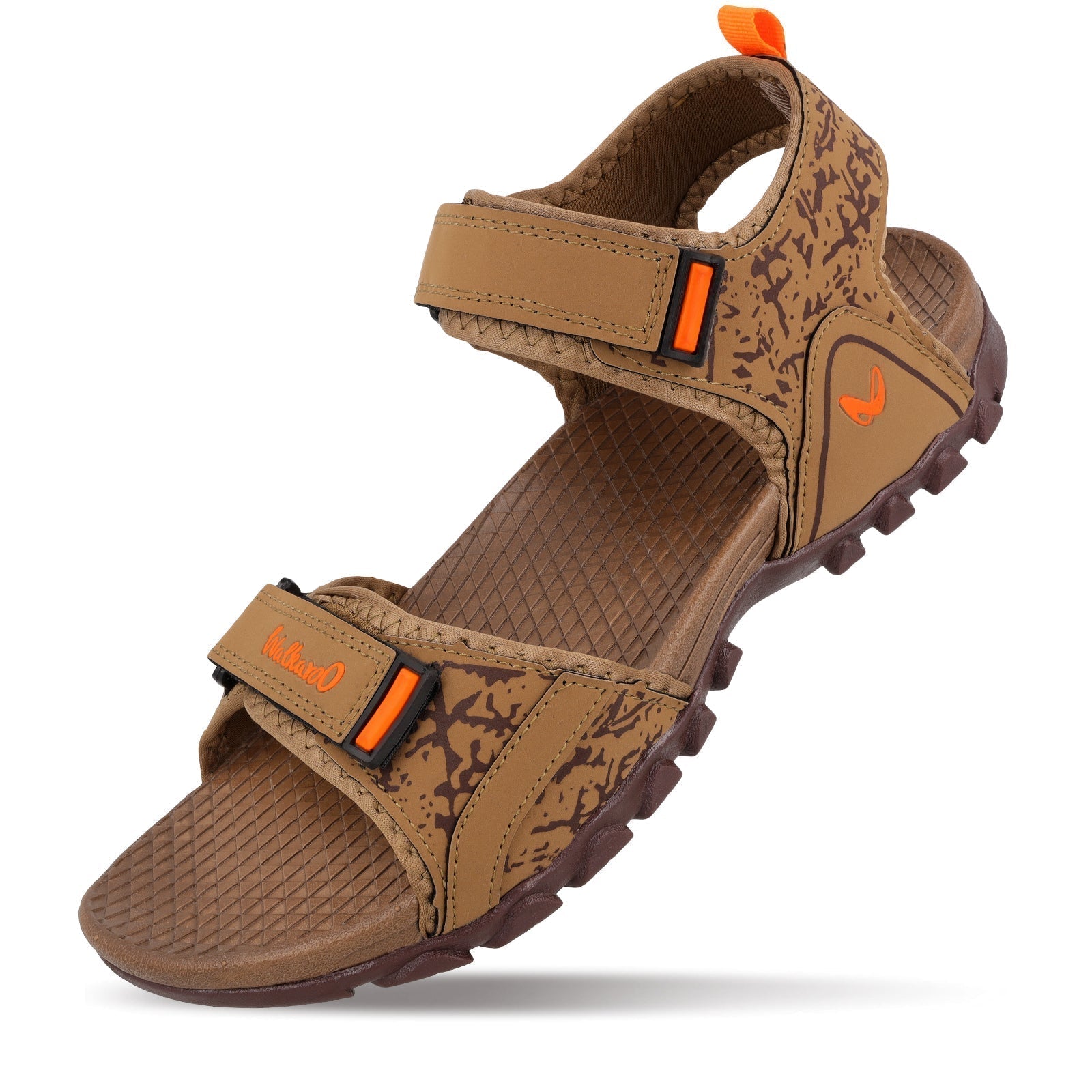 Walkaroo Men Sandals - WC4418 Camel - Walkaroo Footwear