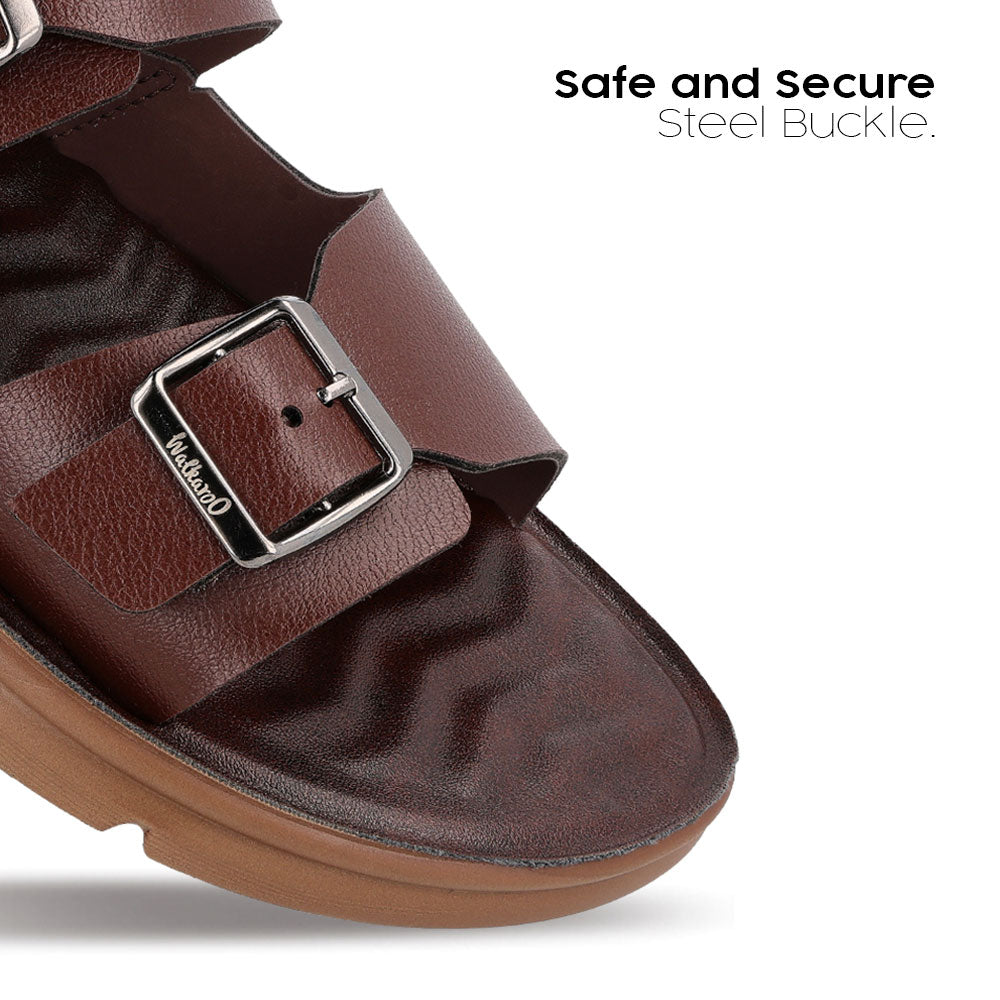 Walkaroo+ Men Sandals - WE1712 BROWN - Walkaroo Footwear