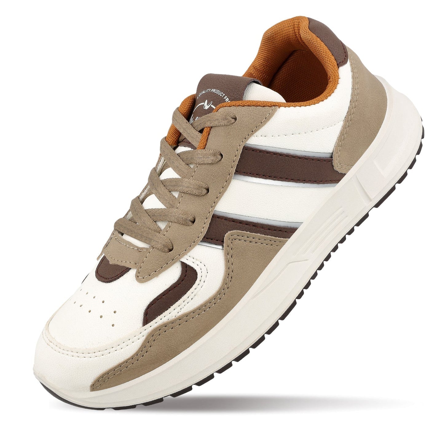 Walkaroo Mens Casual Shoes - WY3340 White Tan - Walkaroo Footwear