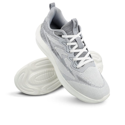 Walkaroo Men Walking Shoes - WS9564 White Grey - Walkaroo Footwear