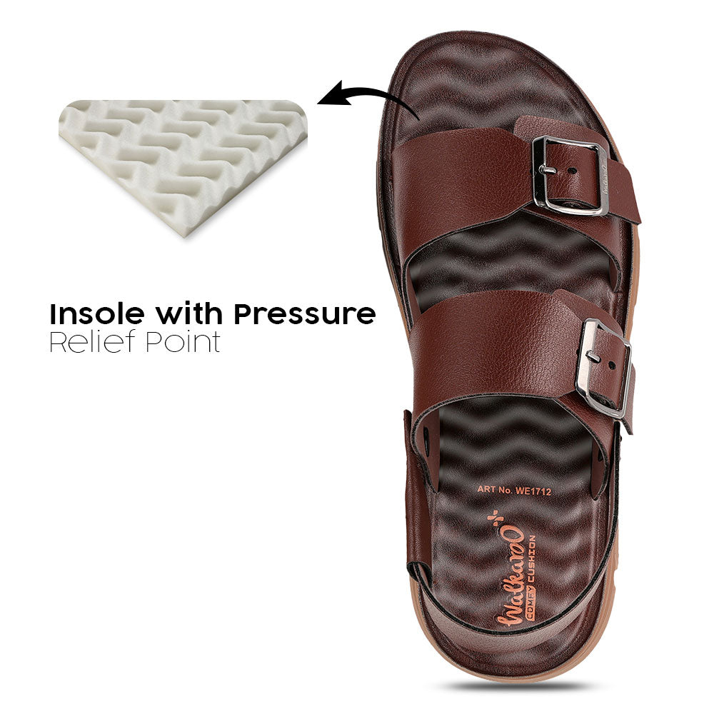 Walkaroo+ Men Sandals - WE1712 BROWN - Walkaroo Footwear