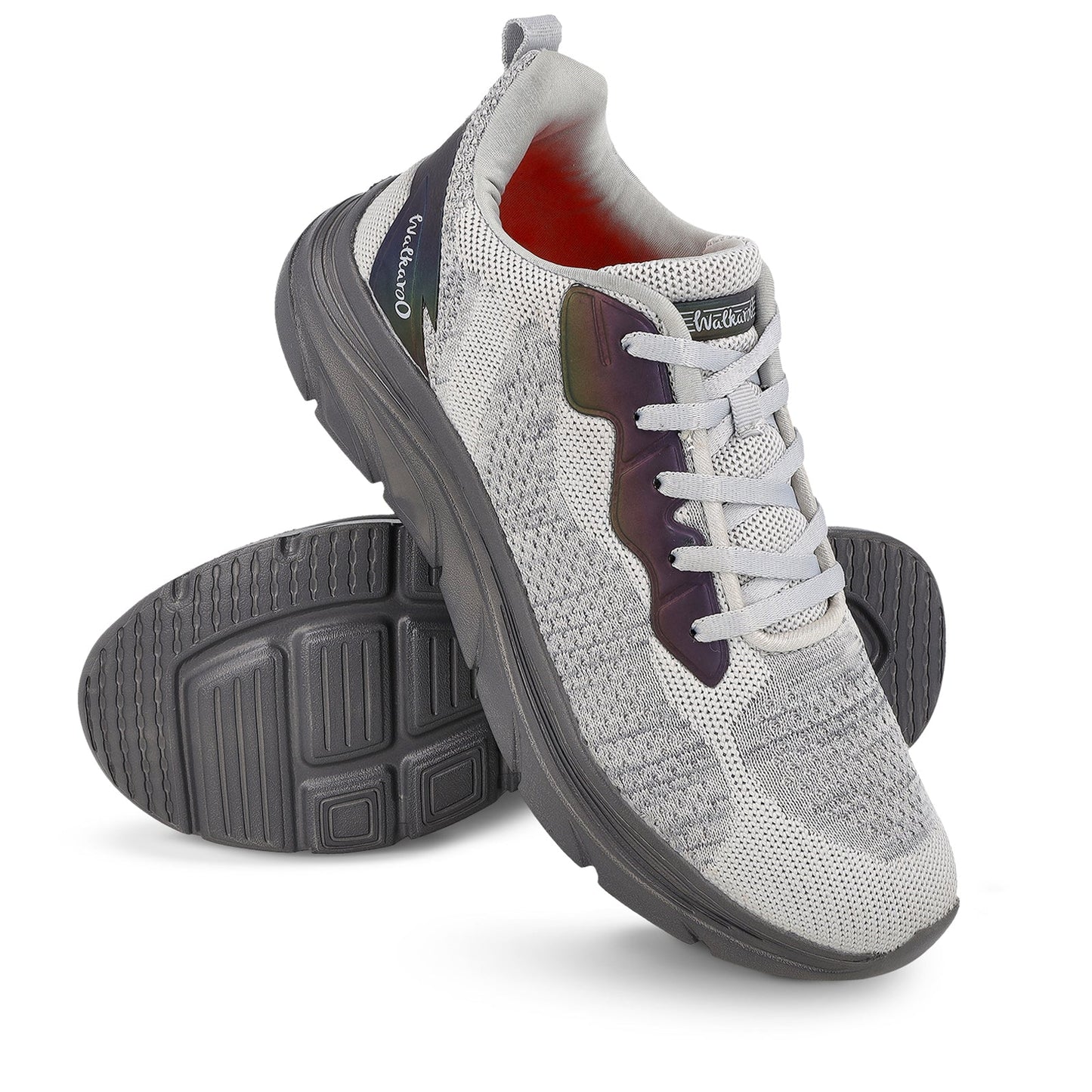 Walkaroo Men Sports Shoe - WS9566 Grey Black - Walkaroo Footwear