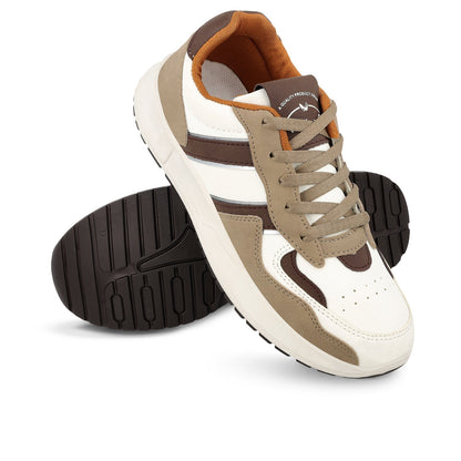 Walkaroo Mens Casual Shoes - WY3340 White Tan - Walkaroo Footwear