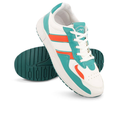 Walkaroo Mens Casual Shoes - WY3340 White Green - Walkaroo Footwear