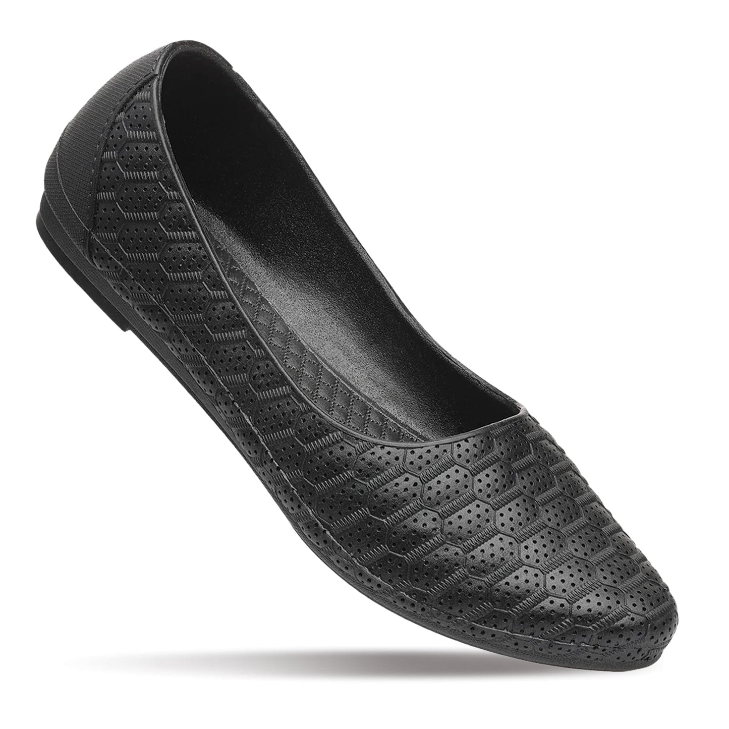 Walkaroo Go Womens Melange Belly Shoes - 12801 Black