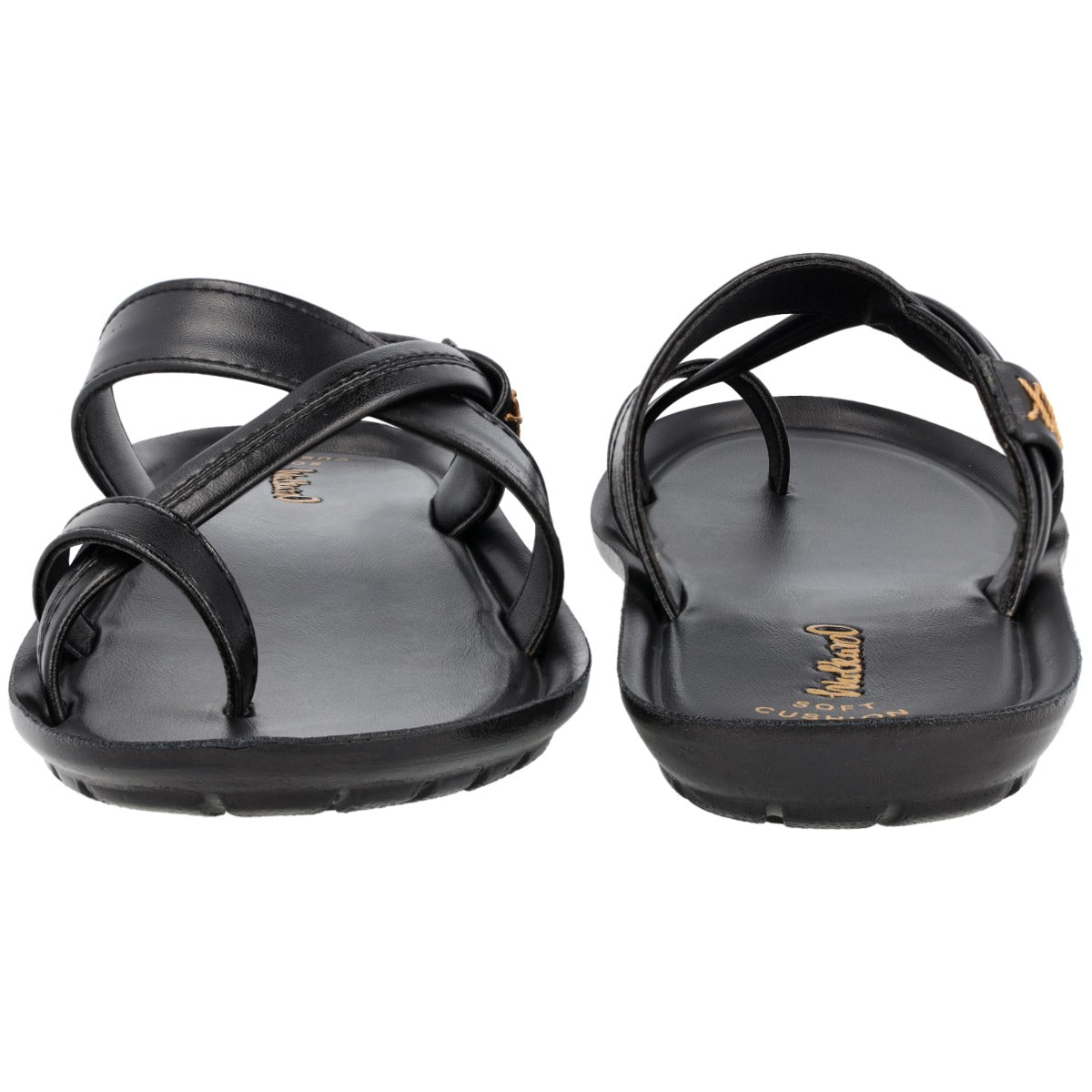 Walkaroo Men Cross Strap Slide Sandals - 13322 Black - Walkaroo Footwear