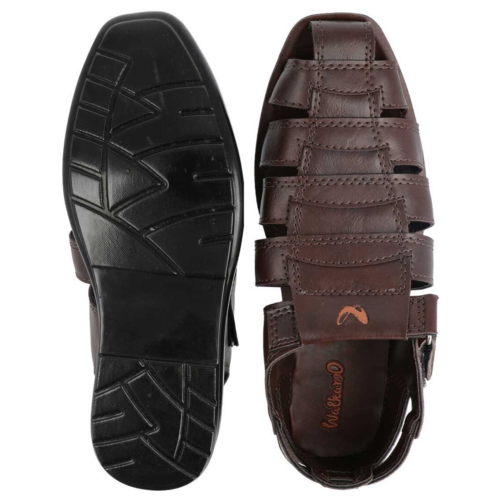 Walkaroo Men Solid Fisherman Sandals - 13505 Brown - Walkaroo Footwear