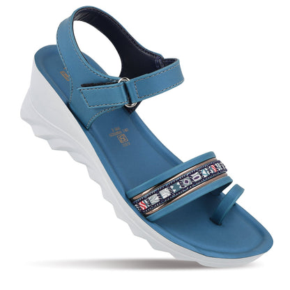 Girl's Wedge Heel Sandals  - WLR77030 Peacock Blue