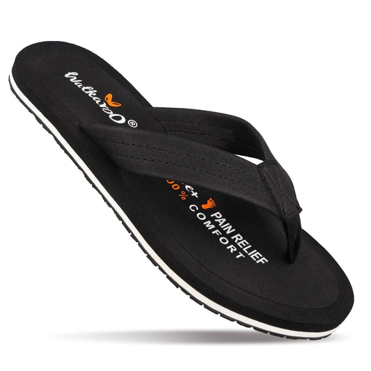 Walkaroo Men Solid Care Plus Flip-Flop - WH3810 Black - Walkaroo Footwear