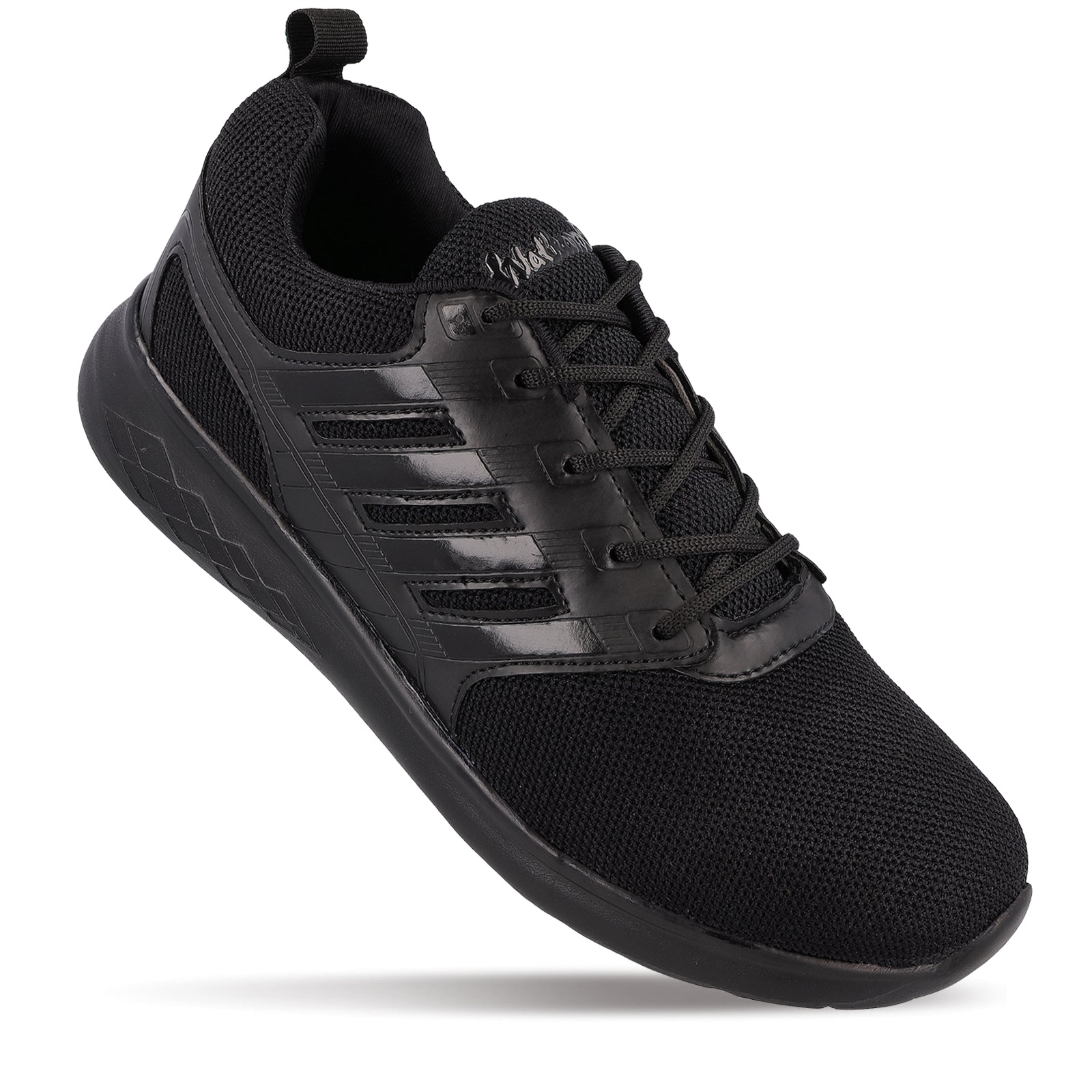 Walkaroo Men Lace-up Training Shoes - WS3008 Black Black - Walkaroo Footwear