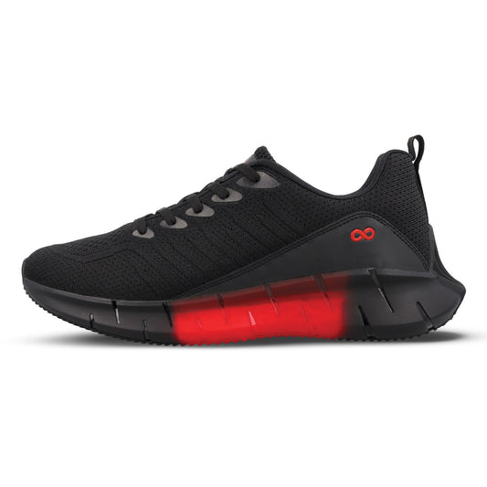 Men's Lace-up Walking Shoes - WS9101 Black Red