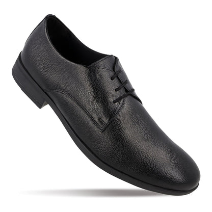 Walkaroo Leather Men formals Shoes - WF6051 Black - Walkaroo Footwear