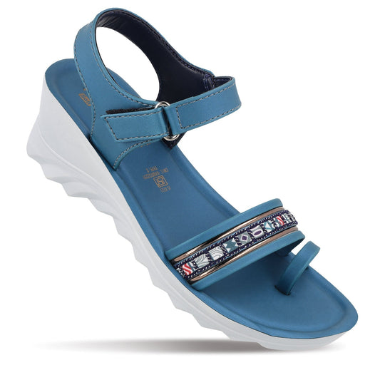 Girl's Wedge Heel Sandals  - WLR77030 Peacock Blue