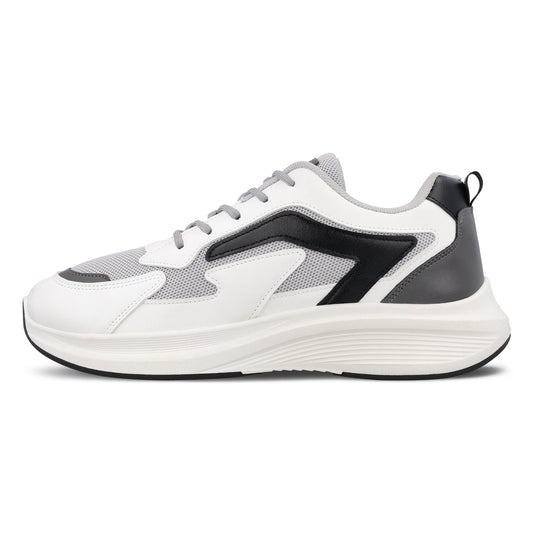 Men's Lace-up Walking Shoes - WS9129 White Black