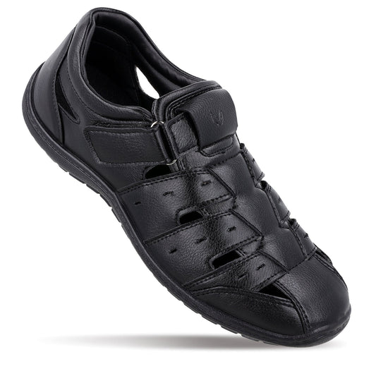 Walkaroo Roman Sandals Mens - WF6260 Black - Walkaroo Footwear