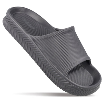 Walkaroo Mens Flip Flop Sliders  - WC8737 Dark Grey