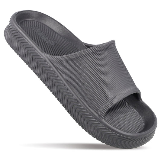 Walkaroo Mens Flip Flop Sliders  - WC8737 Dark Grey