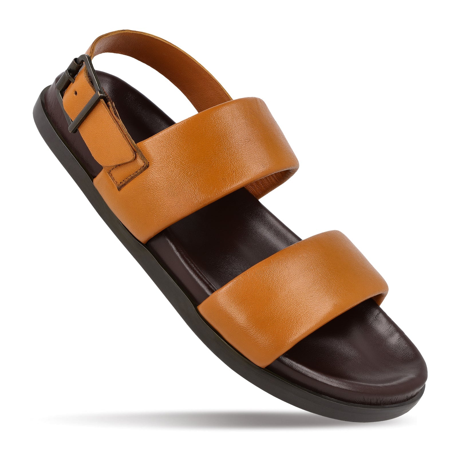 John Taylor Men's Mustard Leather Casual Sandals