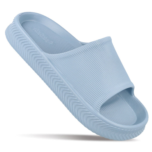 Walkaroo Mens Flip Flop Sliders  - WC8737 Aqua Blue