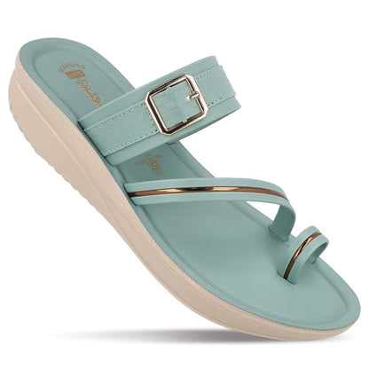 Women's Wedge Heel Sandals  - WLR72032 Teal Blue