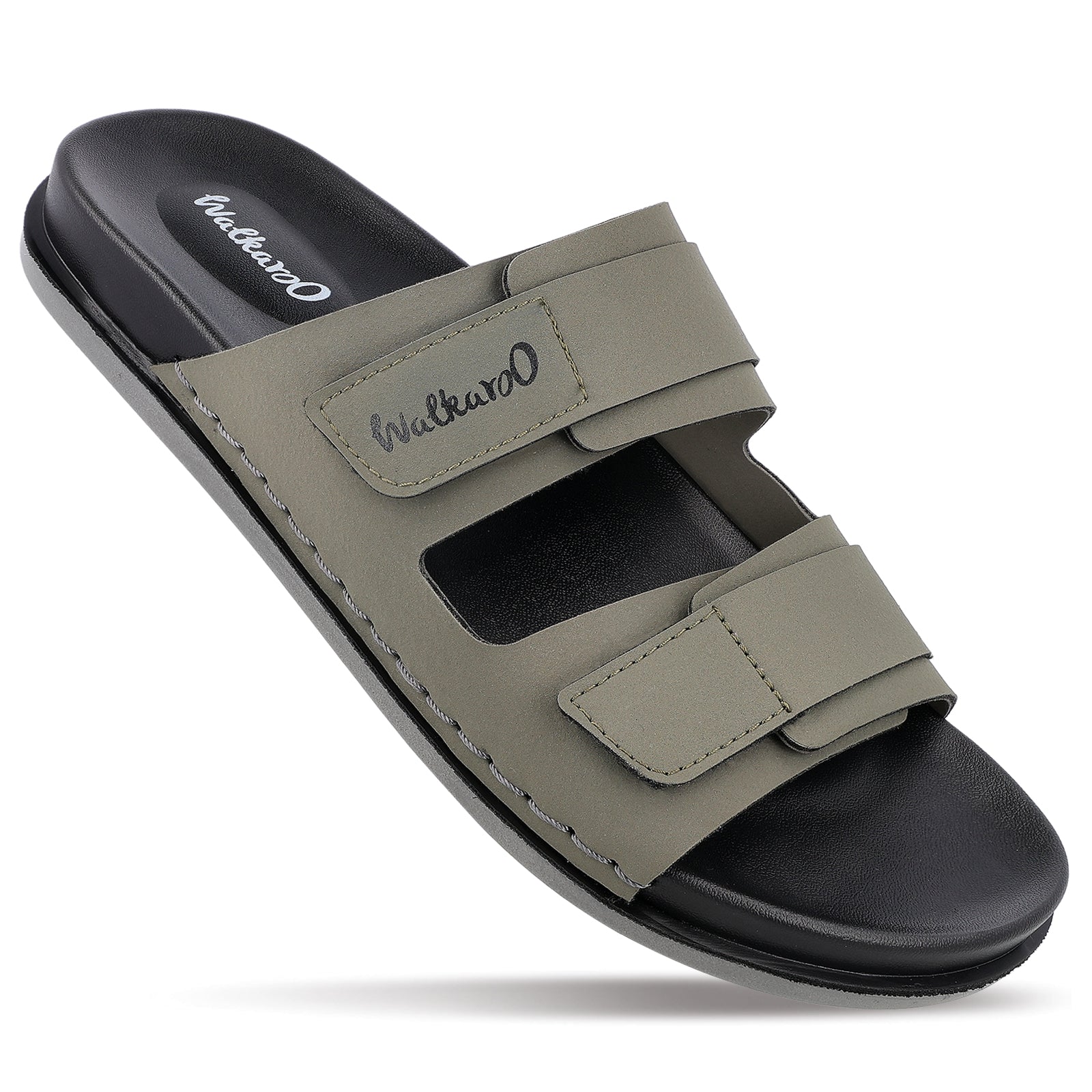 Walkaroo+ Men Sandals - WE1347 Olive - Walkaroo Footwear