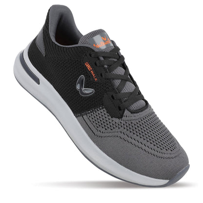 Walkaroo Men Walking Shoes - WS9085 Black Grey - Walkaroo Footwear