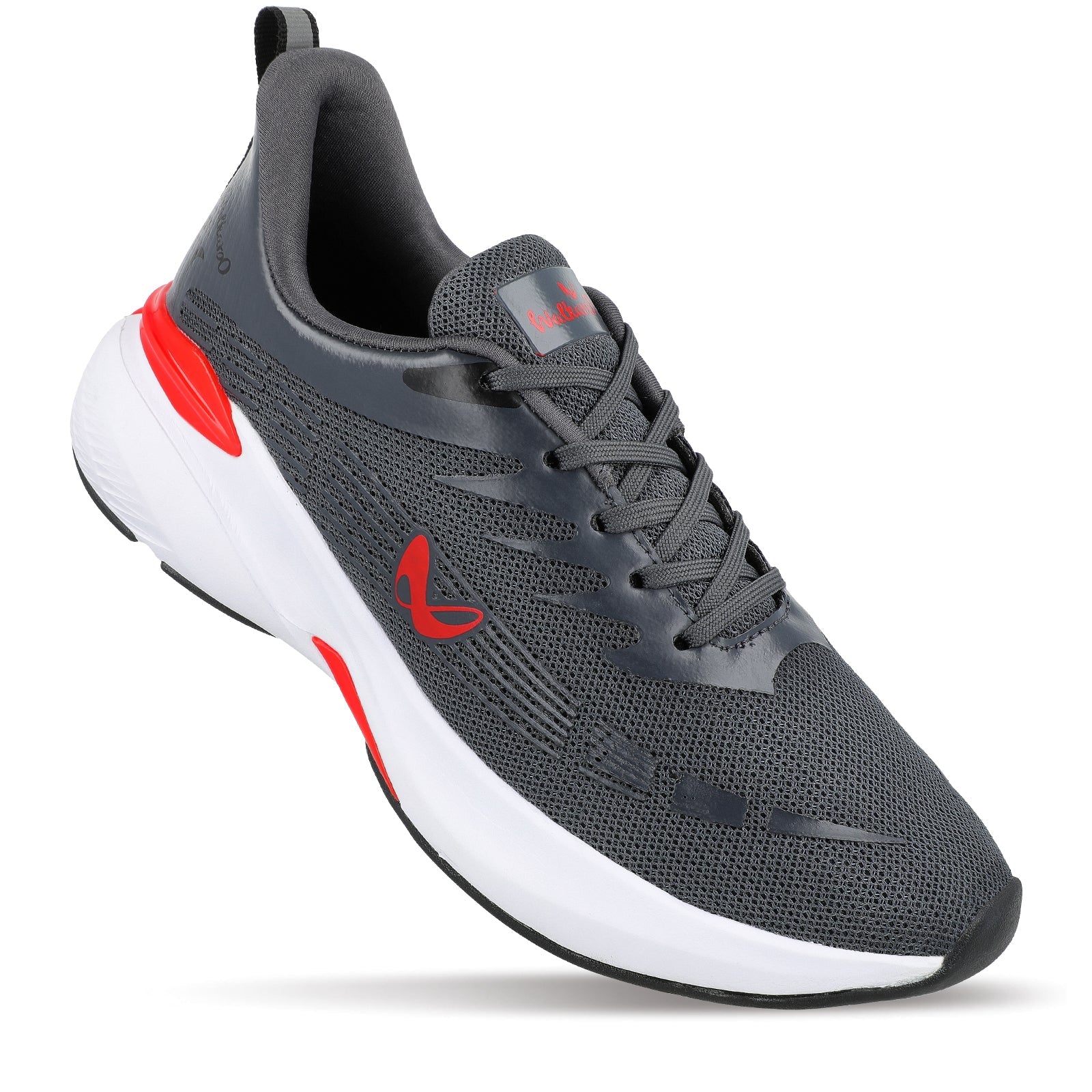 Walkaroo Running Shoes for Men - WS9096 Grey Red - Walkaroo Footwear