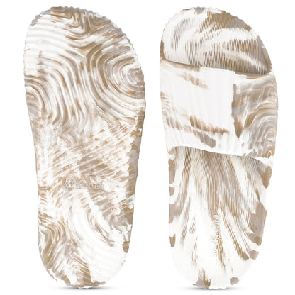 Men's Flip Flop Sliders  - WC8823 Khaki White