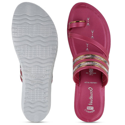 Women's Daily Wear Sandal - WLR72013 Maroon