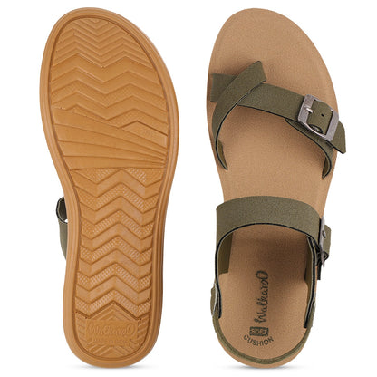 Women's Daily Wear Sandals  - WLR78001 Green Beige