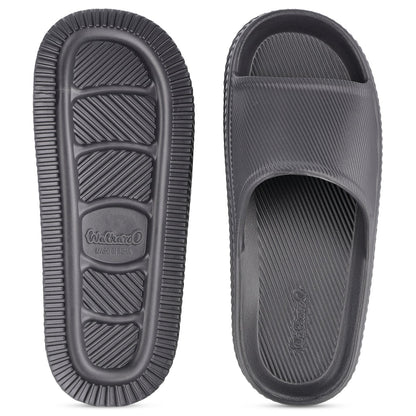 Walkaroo Mens Flip Flop Sliders  - WC8737 Dark Grey