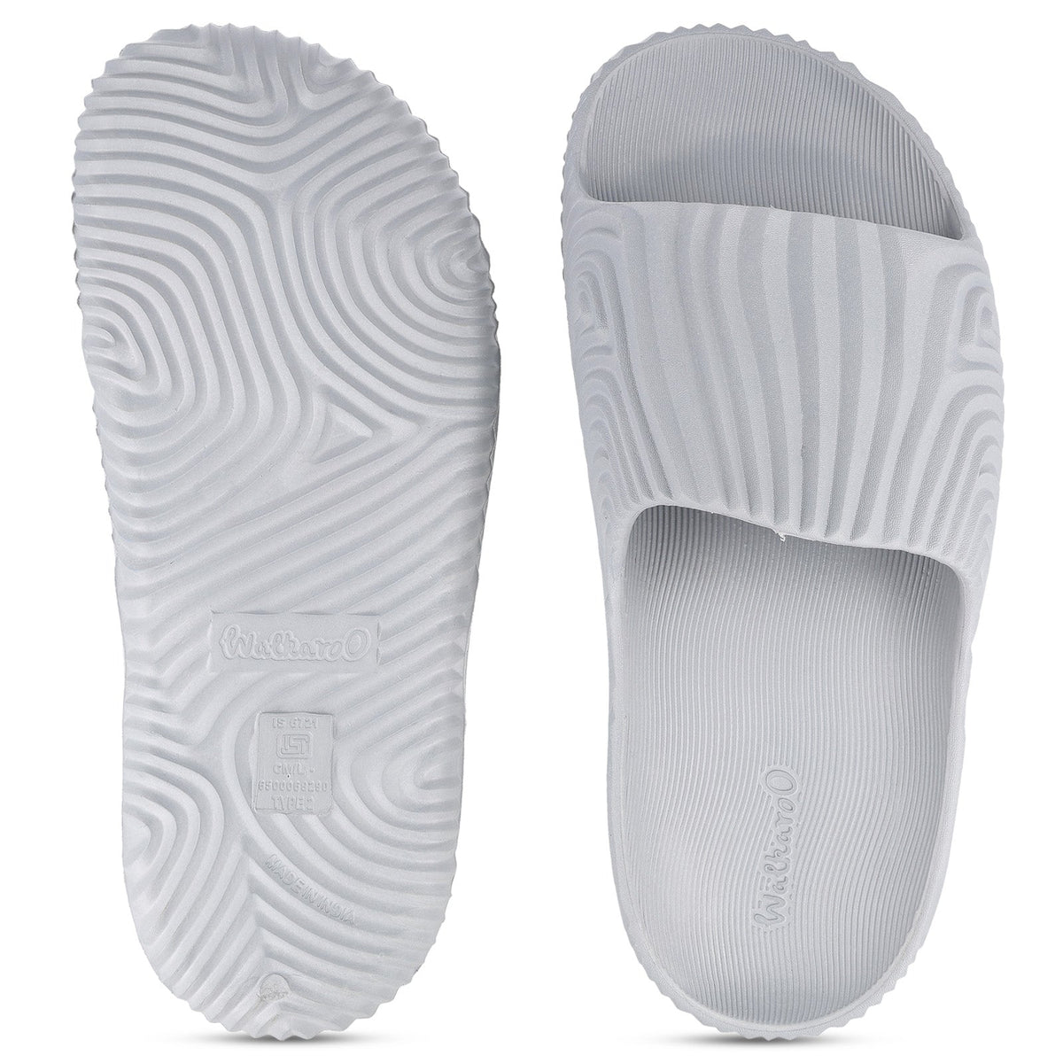 Men's Flip Flop Sliders  - WC8769 Light Grey