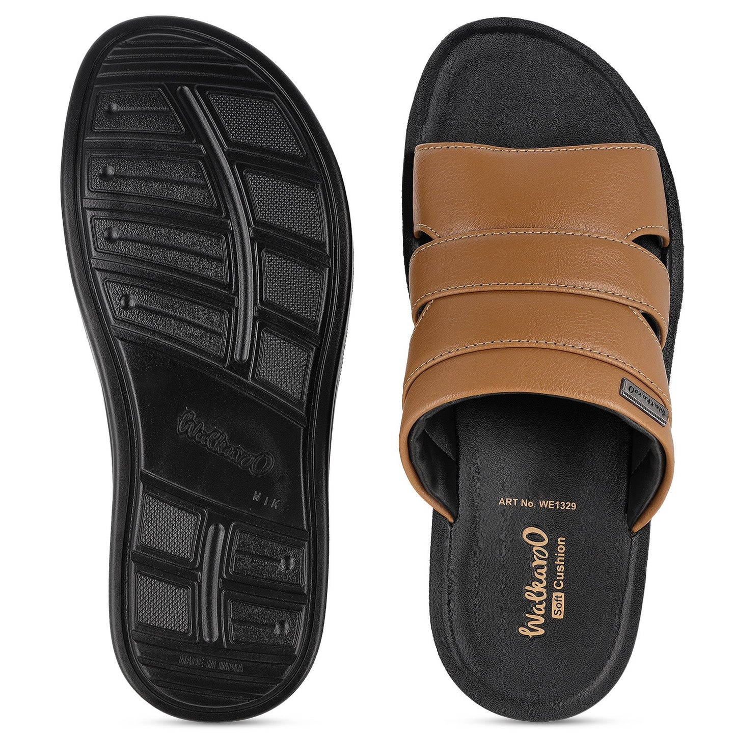 Walkaroo+ Men Sandals - WE1329 Chiku - Walkaroo Footwear