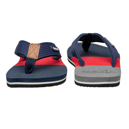 Walkaroo Men Printed Thong Flip Flop - WC4225 Navy Blue Red - Walkaroo Footwear