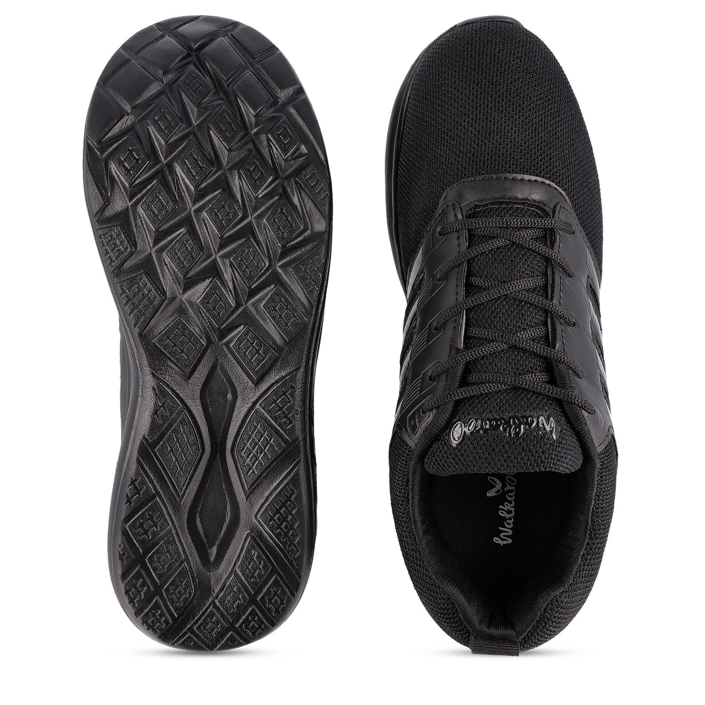 Walkaroo Men Lace-up Training Shoes - WS3008 Black Black - Walkaroo Footwear