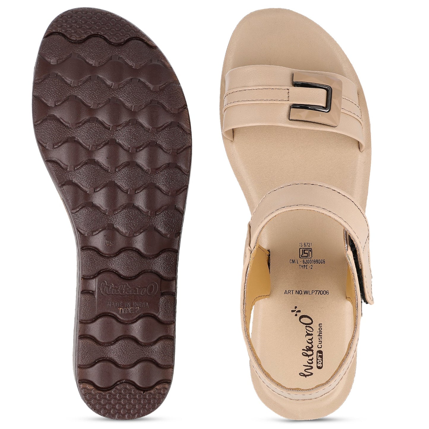 Women's Wedge Heel Sandals  - WLP77006 Cream
