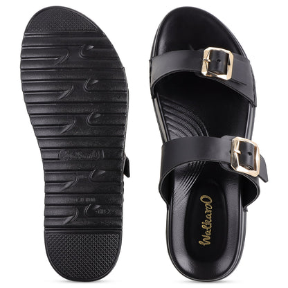 Women's Daily Wear Comfort Sandals - WLP74044 Black