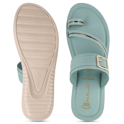 Women's Wedge Heel Sandals  - WLR72032 Teal Blue