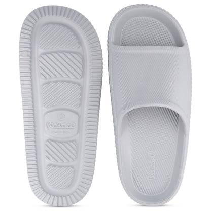 Walkaroo Mens Flip Flop Sliders  - WC8737 Light Grey