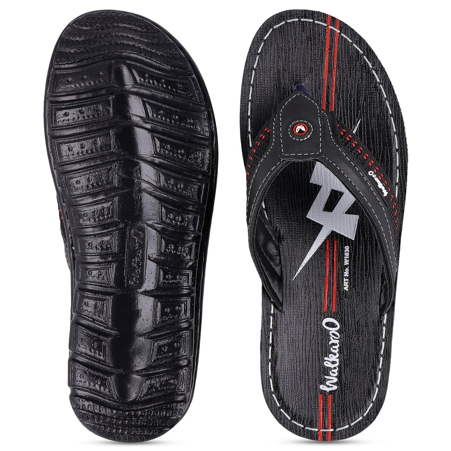 Walkaroo Men Sandals - W1030 Black - Walkaroo Footwear