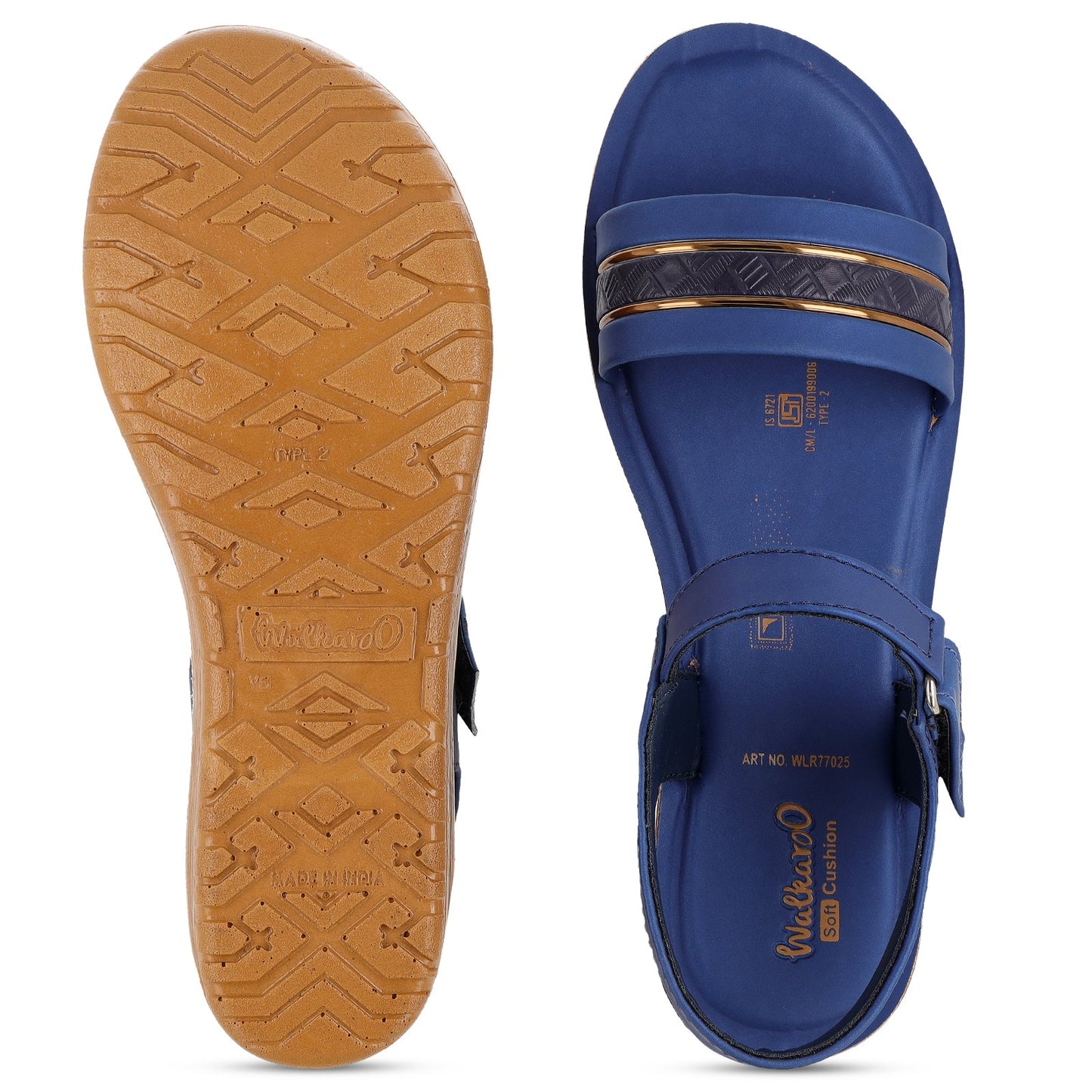 Women's Wedge Heel Sandals  - WLR77025 Navy Blue