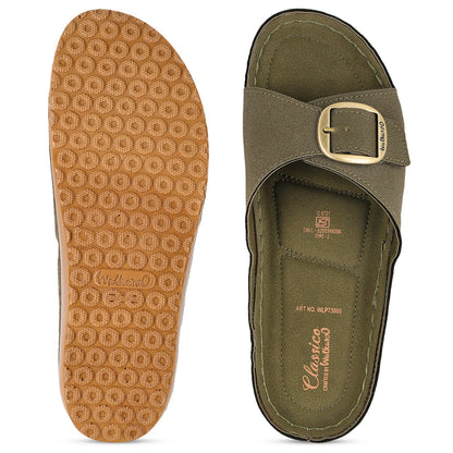Women's Daily Wear Comfort Sandals - WLP73005 Olive