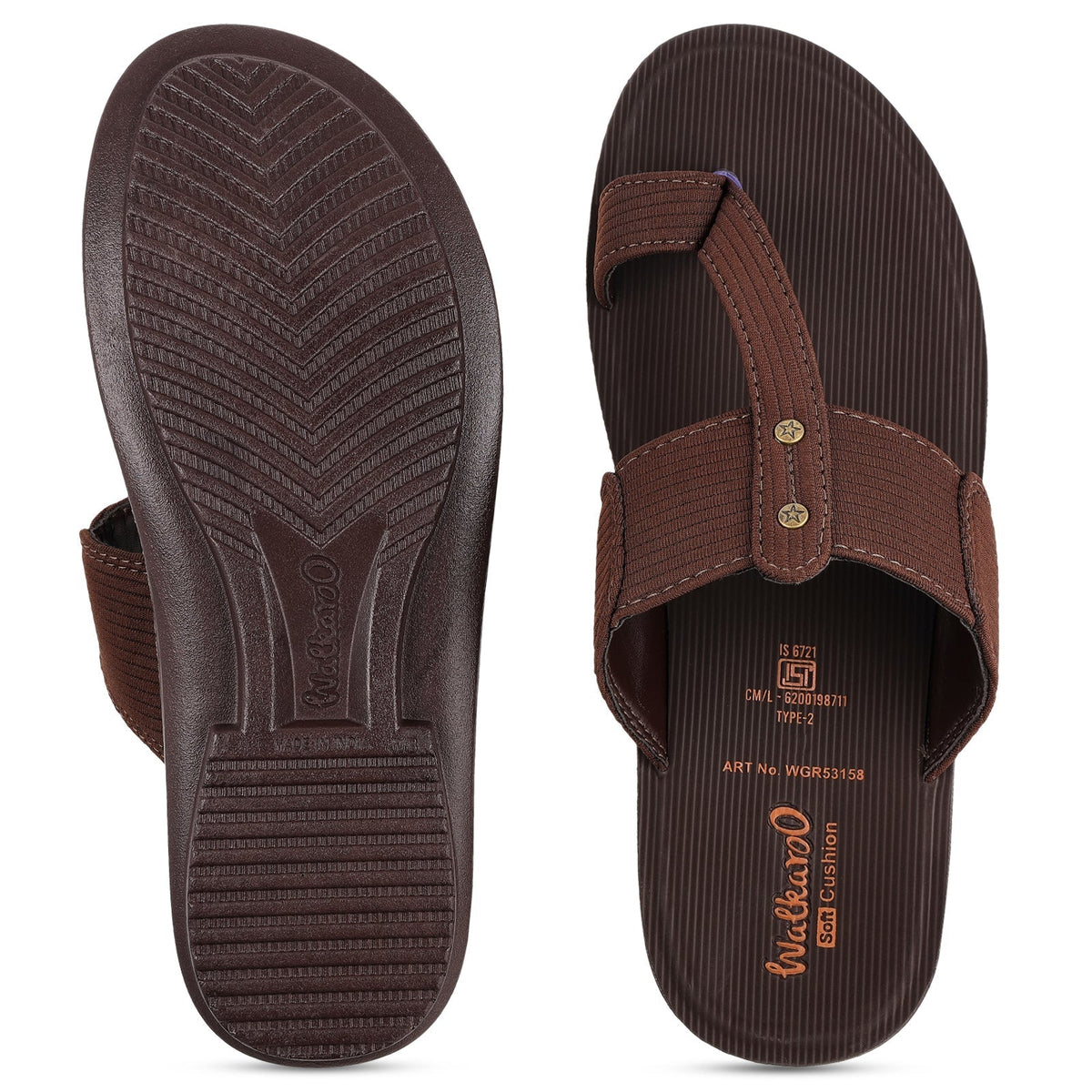 Men's  Traditional Chappal  - WGR53158 Brown