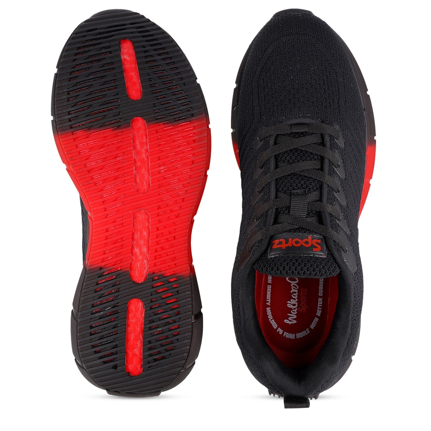 Men's Lace-up Walking Shoes - WS9101 Black Red