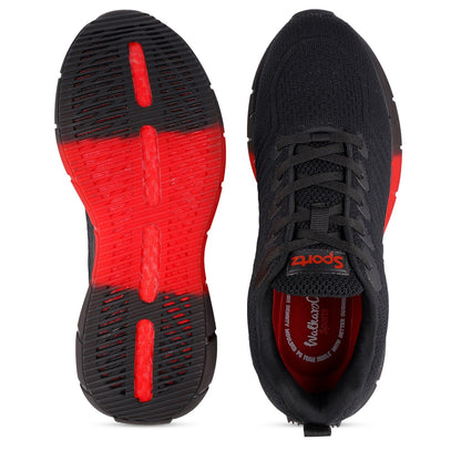 Men's Lace-up Walking Shoes - WS9101 Black Red