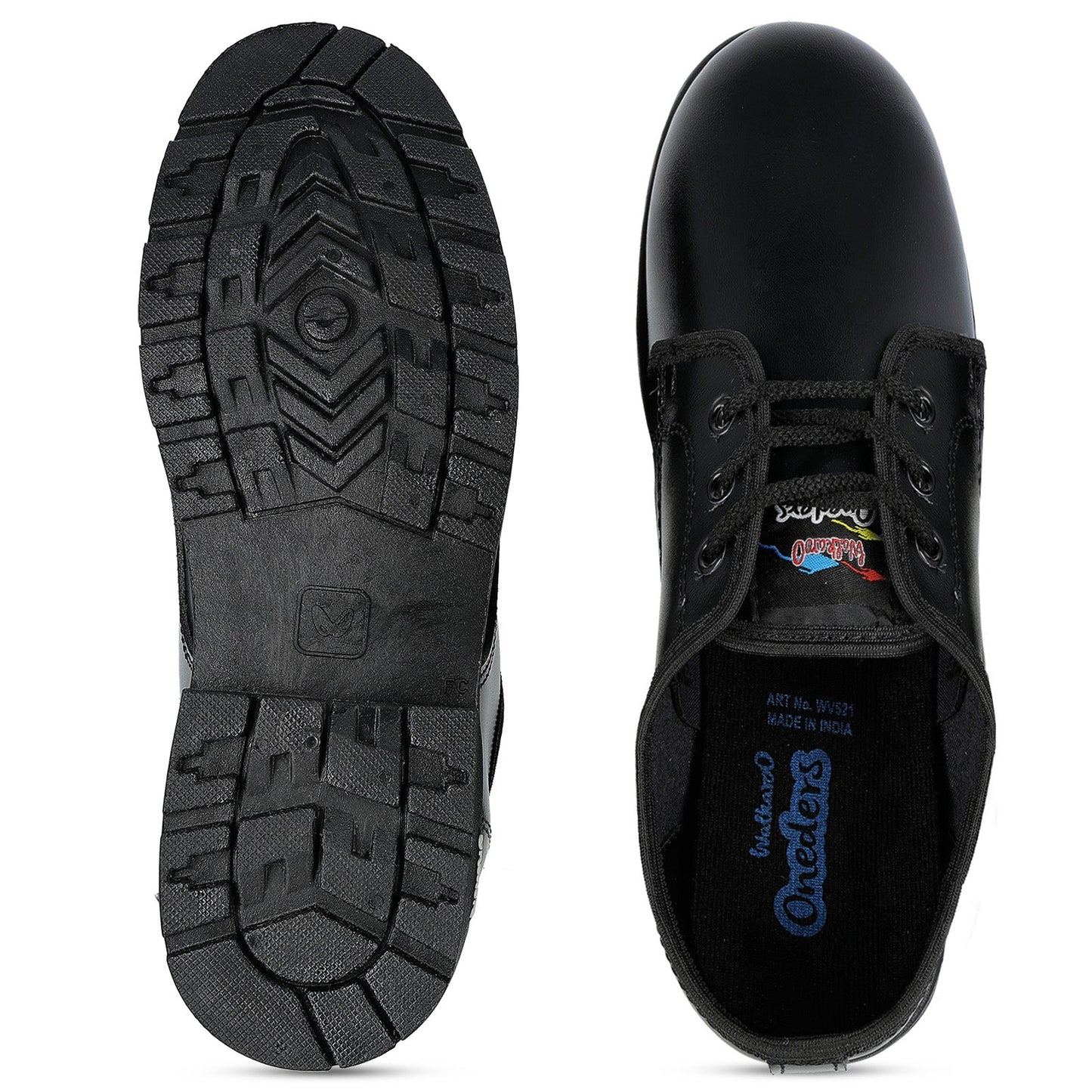 Walkaroo Senior Boys School Shoes - WV521 Black - Walkaroo Footwear