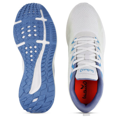 Walkaroo Men Sports Shoe - WS9114 White Blue - Walkaroo Footwear