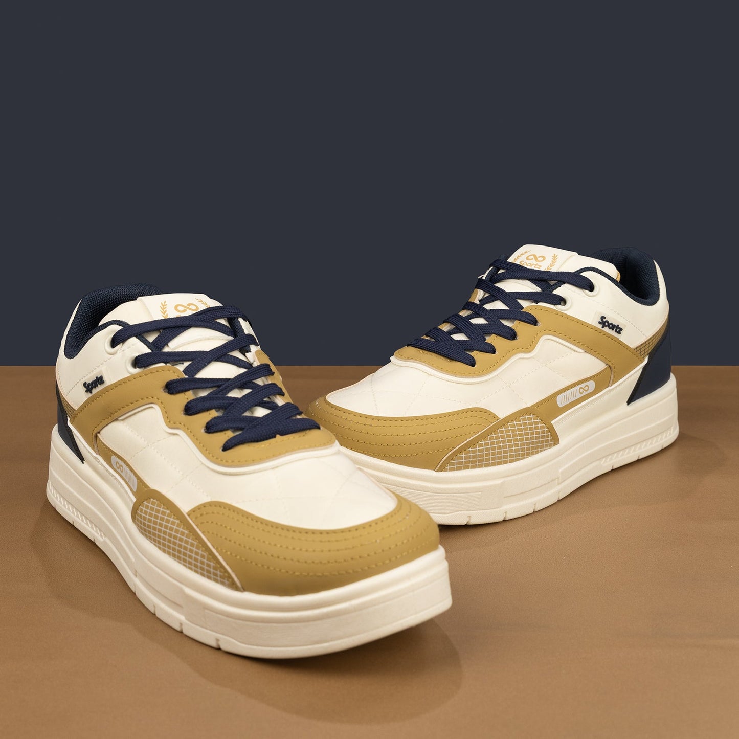 Men's Sports Sneakers - SGE24005 White Beige